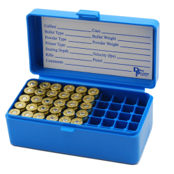 DILLON 100RD AMMO BOX FOR 9MM - .38/.357 BLUE